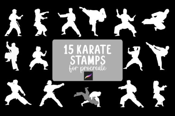 15 Karate Procreate Stamp Set: Dynamic Design Assets