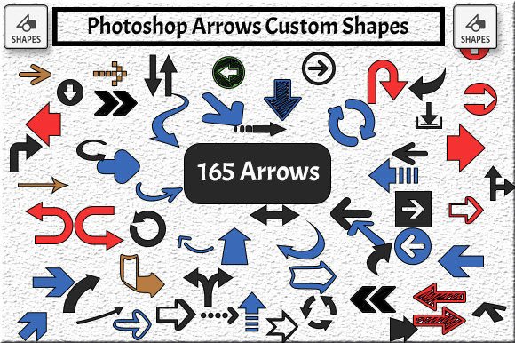 165 Photoshop Arrows Custom Shapes .CSH for Dynamic Design