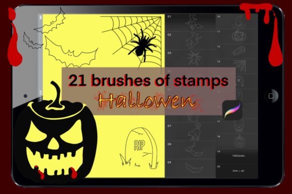 21 Stamp Brushes Procreate 