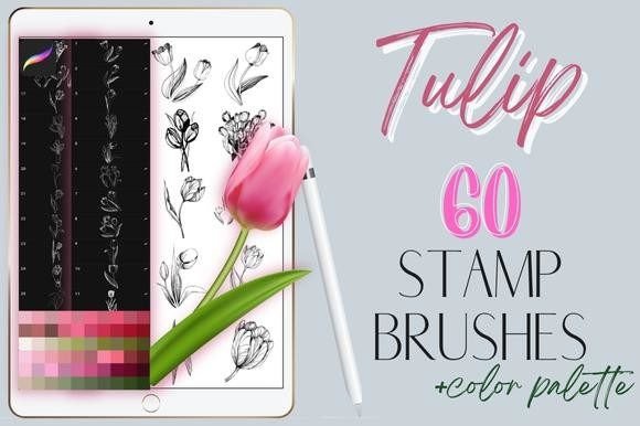 Effortless Spring Florals with Procreate Tulip Stamp Brushes