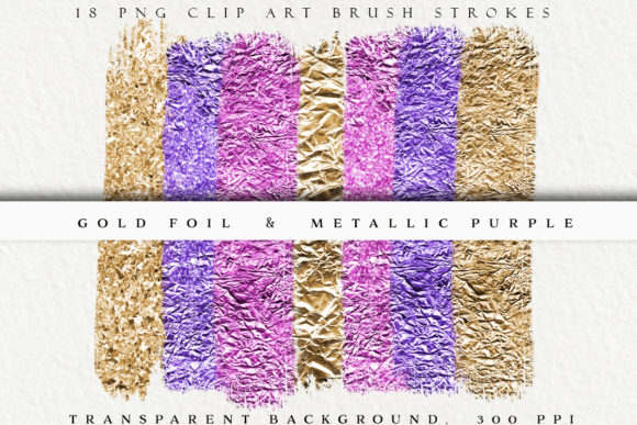 Elevate Your Projects with Gold & Purple Metallic Brush Strokes