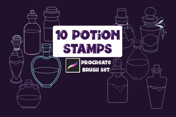 Enchant Your Digital Canvas with Potion Bottle Procreate Brushes
