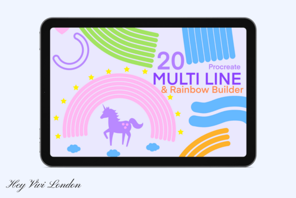 Master Multi-Line Lettering with Procreate Brushes & Rainbow