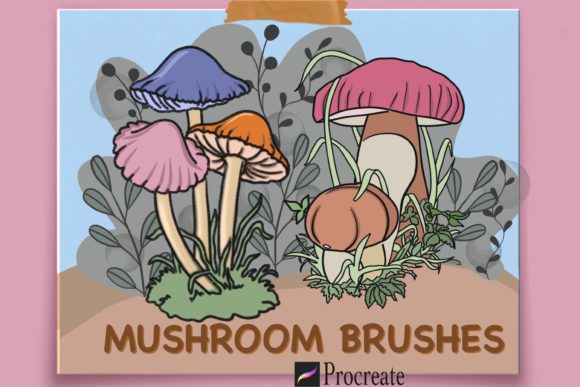 Mushrooms Digital: 100 Hand-Drawn Brushes for Nature-Inspired Design