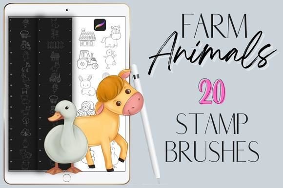 Procreate Farm Animals Stamp Brushes: Fast, Easy Digital Art