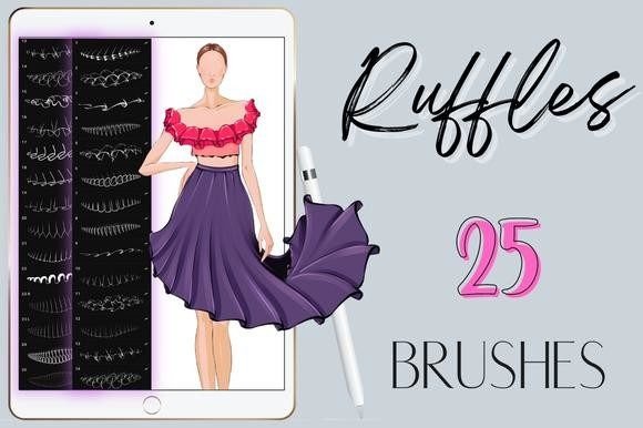 Procreate Ruffles Design Brushes: 25 Seamless Tools for Fast Drawing