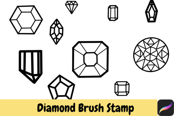 Sparkle Your Digital Art: 10 Diamond Procreate Brush Stamps
